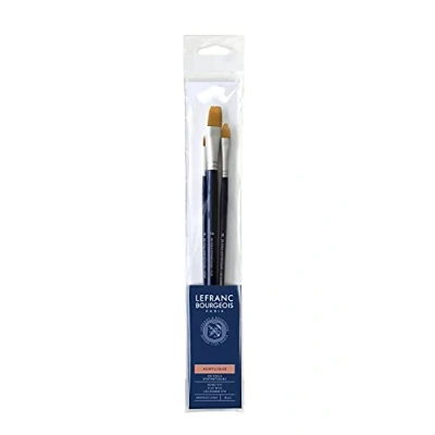 Image de Lefranc Bourgeois Lot de pinceaux 3 parties usé bombé, rond, plat taille : 4, 8, 14
