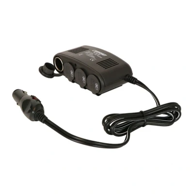 Afbeelding van Carpoint 4 weg Aanstekerdoos Zwart Overige Accessoires