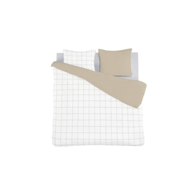 Afbeelding van Dekbedovertrek 1 Persoons 140x200 iSeng Katoen Off White