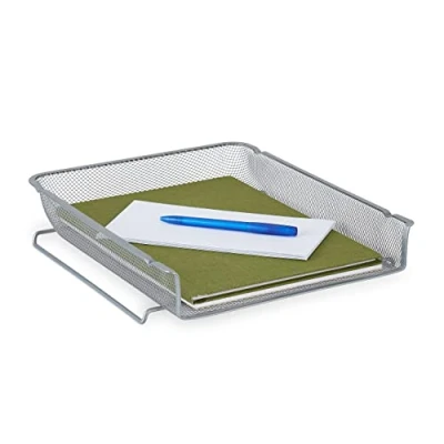 Afbeelding van Relaxdays brievenbak metaal stapelbare documentenbak postbakje bureau organizer a4