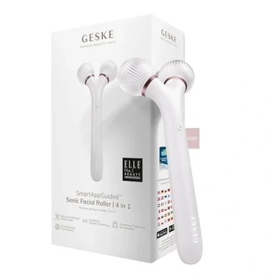 Afbeelding van GESKE SmartAppGuided™ Sonic Facial Roller 4 in 1 Dermaroller Apparaat voor gezicht Dermarol Professionele gezichtsroller Verstevigt en definieert de huid van het