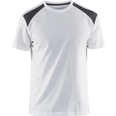 Afbeelding van Blaklader T shirt bi colour 3379 1042 Wit/Donkergrijs XS