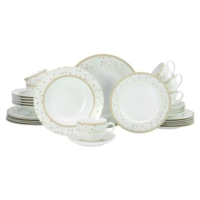 Afbeelding van CreaTable, 17529 Serie Emilia (New Bone China) 30 delig porseleinen tafelservies, vaatwasser en magnetronbestendig, kwaliteitsproductie