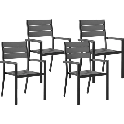 Afbeelding van Beliani PRATO Tuinstoel set van 4 Grijs Kunsthout