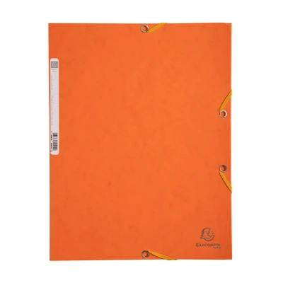 Image de Chemise Exacompta à élastiques 3 rabats + Etiquette 24x32cm Orange