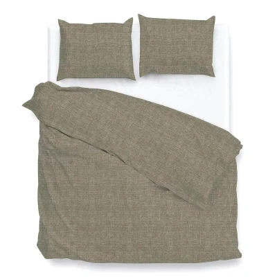 Afbeelding van Zo Home Dekbedovertrek Katoen Lino Linnen Look palm taupe 200x200/220