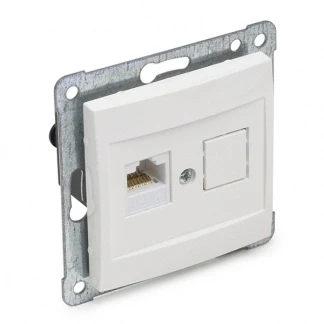Afbeelding van RJ45 wandcontactdoos UTP (2 x RJ45, Cat6, Horizontaal, Inbouw)