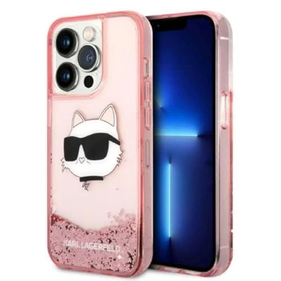 Afbeelding van Karl Lagerfeld KLHCP14LLNCHCP iPhone 14 Pro 6.1 roze/roze hardcase Glitter Choupette Head