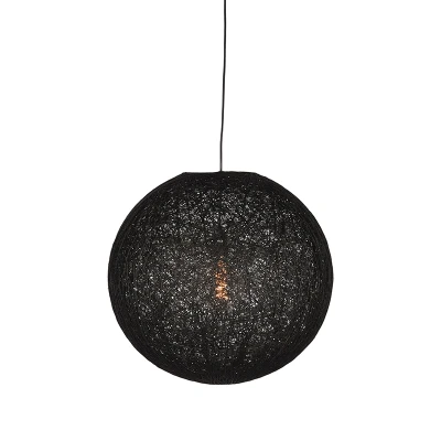 Afbeelding van Hanglamp Twist Zwart Vlas M
