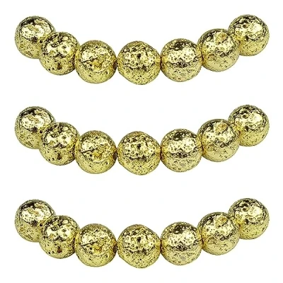 Afbeelding van MJDCB 8 mm 43 stuks gouden steen kralen lava ronde losse natuurlijke halfedelsteen voor het maken van sieraden armbanden kettingen