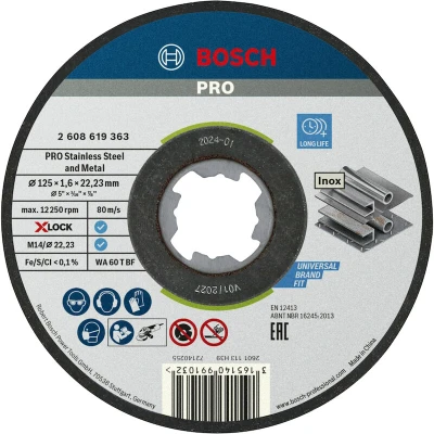 Image de BOSCH 2608619363 Disque abrasif X LOCK Standard pour Inox 125x1.6x22.23mm