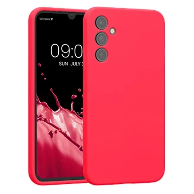Afbeelding van kwmobile telefoonhoesje geschikt voor Samsung Galaxy A34 5G TPU backcover met siliconen coating Smartphone case in neon roze