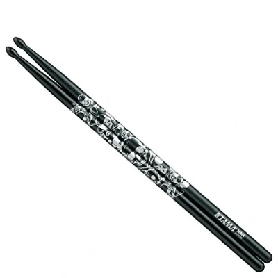 Afbeelding van Tama 5B Sticks O5B S BS &quot;Skull&quot;, zwart, zilverenr Druck Drumsticks