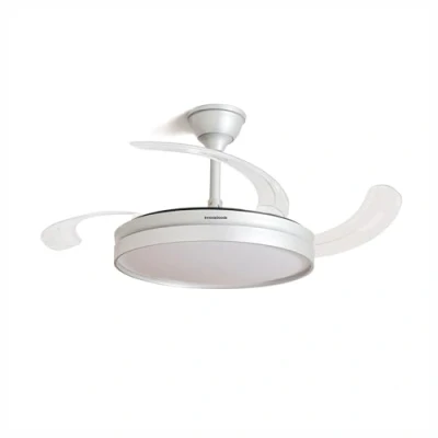 Afbeelding van Plafondventilator met ledverlichting en 4 inklapbare bladen Silteez InnovaGoods Zilverkleurig 80 W Ø49 104 cm