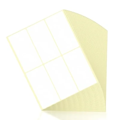 Afbeelding van Fousenuk 210 stuks witte zelfklevende etiketten, 100 x 50 mm, rechthoekige etiketten voor flessen, mappen, voorraaddozen, keuken, kantoor