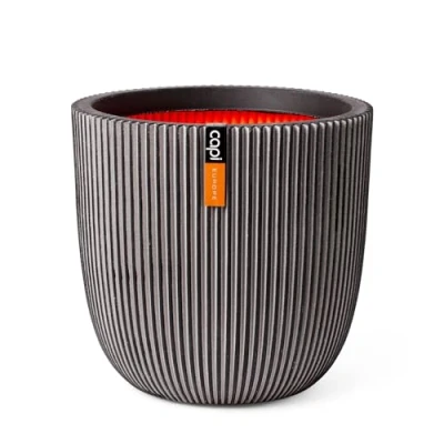 Afbeelding van Plantenbak Groove 35x34 cm antracietkleurig