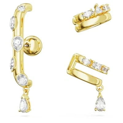 Afbeelding van Swarovski dames Dextera oorbellen verguld in set van 3 de kleur Goud