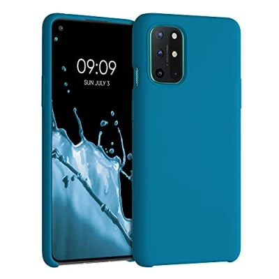 Afbeelding van kwmobile telefoonhoesje geschikt voor OnePlus 8T Hoesje met siliconen coating Smartphone case in Caribisch blauw