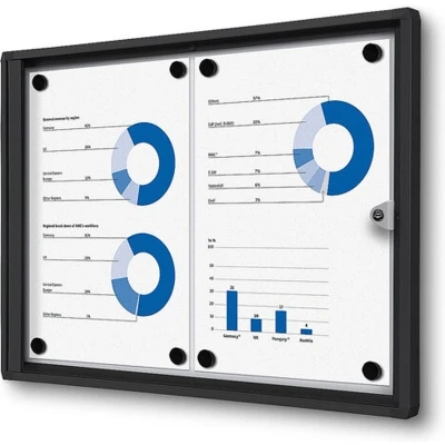 Afbeelding van Indoor Vergrendelbaar Notitiebord Economy SCXS 2x A4 Zwart Syna SCXS2XA4C9005