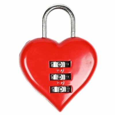 Afbeelding van Stahlex Love Cijferhangslot Rood Hartje 38 mm