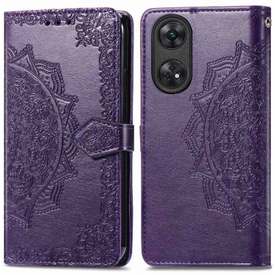 Afbeelding van iMoshion Hoesje Geschikt voor Oppo Reno 8 T (4G) Met Pasjeshouder Mandala Bookcase Paars