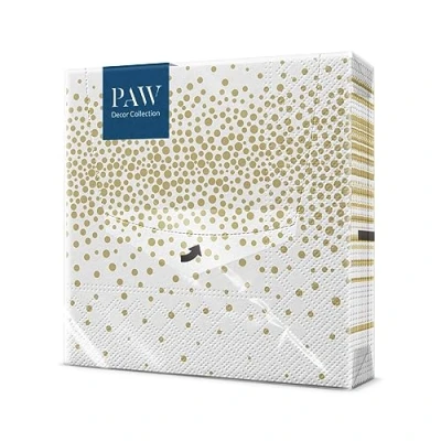 Image de PAW Decor Collection Serviette Papier 3 Plis (33 x 33 cm) I Lot de 20 Décoration Table Élégance Sous Forme Serviettes Confettis, Mariages, Communions, Anniversaires, Nouvel an, Carnaval