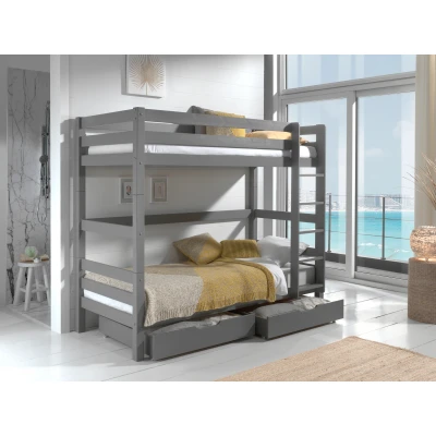 Afbeelding van LUCEVI Pino Stapelbed H180CM + 2 Lades Grijs 90x200 cm