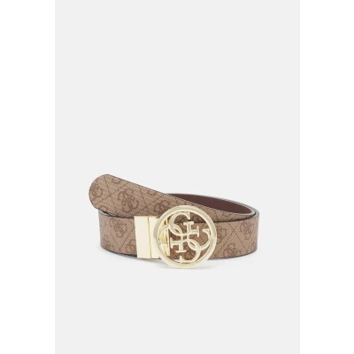 Afbeelding van Guess Noelle Verstelbare en Omkeerbare Dames Broekriem Latte Logo Maat M
