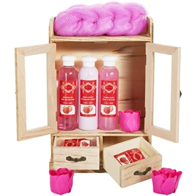 Afbeelding van BRUBAKER Cosmetics Bad en Verzorgingsset in Houten Kastje Karitéboter Cadeauset 10 Delen Kado vrouwen, moeder, vriendin, zus, oma, mama Geschenkset Verjaardag cadeau vrouw ontspanning Lichaamsreiniging Moederdag cadeautje