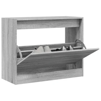 Afbeelding van Schoenenkast 80x34x63 cm bewerkt hout grijs sonoma eikenkleurig