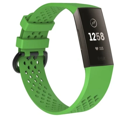 Afbeelding van Fitbit Charge 3 &amp; 4 sport bandje Maat: Large Groen