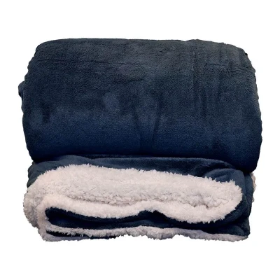 Afbeelding van Unique Living Lars XL plaid 220x240cm dark blue