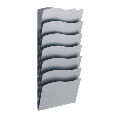 Afbeelding van Zilveren Brochurehouder / Folderhouder Wand 7 x A4