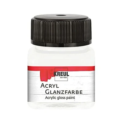 Afbeelding van KREUL 79201 acrylverf, glanzend, 20 ml, glas, glad, voor beschilderen en knutselen, speekselbestendig, sneldrogend dekkend