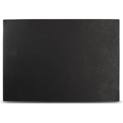 Afbeelding van BonBistro Placemat 43x30cm lederlook zwart Layer (Set van 4)