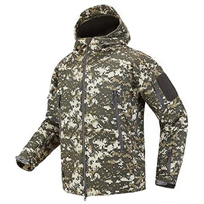 Afbeelding van LiliChan Militaire tactische jas voor heren, waterdicht, outdoorsporten, jacht, leger, ACU