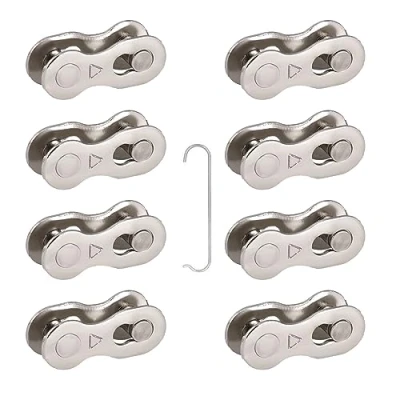 Afbeelding van WUDQIJI Missing Link 8 paar fietskettingen, versnellingen, fietsketting, Quick kettingschakels voor 6, 7, versnellingen (8 snelheden)
