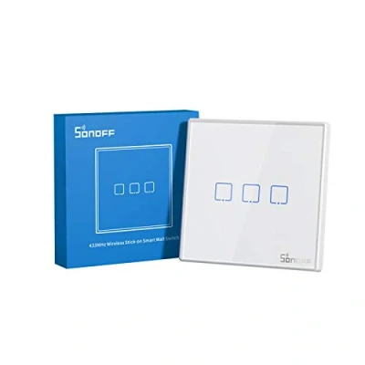 Afbeelding van SONOFF 433MHz Draadloze RF Afstandsbediening 86 Type Wandpaneel Sticky 3 Gang