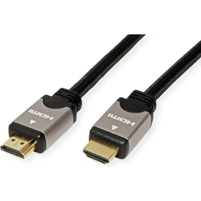 Afbeelding van ROLINE HDMI HighSpeed kabel met Ethernet, M/M, zwart / zilver, 2 m