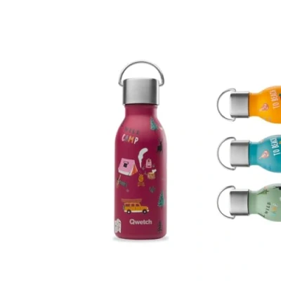 Afbeelding van QWETCH Thermosfles voor kinderen, 350 ml Kids Yosemite Granaat (klassieke sluiting) Roestvrijstalen drinkfles 24 uur koud en 12 warm Waterdicht BPA vrij Dagelijkse