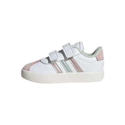 Afbeelding van adidas Uniseks baby VL Court 3.0 schoenen infanten, Ftwr Wit/Linnen Groen Met./Sandy Pink met., 19 EU, Met