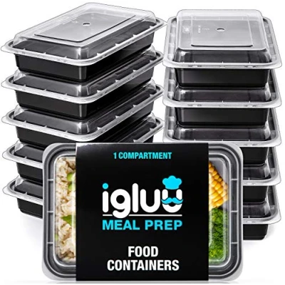 Afbeelding van [20 Stuks] 1 Compartiment BPA Vrij Herbruikbare Meal Prep Containers Plastic Voedsel Bakjes met Luchtdichte Deksels Magnetron, Vriezer en Vaatwasserbestendig Stapelbare Bento Box (828 ml)
