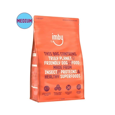 Afbeelding van Imby Hondenvoer Medium 1.5kg Voor middelgrote honden o.b.v. insecten Hypoallergeen en CO2 neutraal Ovengebakken brokjes
