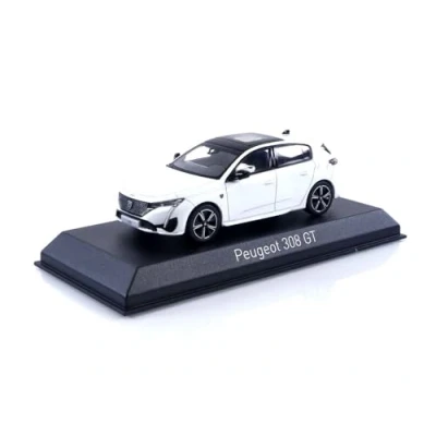 Afbeelding van Peugeot 308 GT 2021 Pearl Wit Modelauto 1/43 Norev
