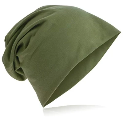 Afbeelding van Miobo Slouch Beanie Muts, lang, effen, heren en dames, Blad Groen