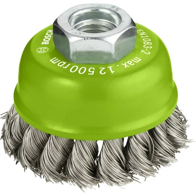 Image de BOSCH 2608622104 brosse à tasse torsadée 65 acier inoxydable