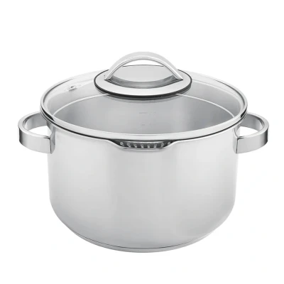 Afbeelding van Sola Pearl Kookpannen Ø 24 cm RVS Kookpan Inductie Geschikt voor Elke Warmtebron Zilver Sandwichbodem