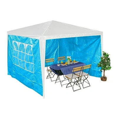 Afbeelding van Relaxdays zijwand partytent 2 x 3 m set van zijkant met raam waterdicht zeil