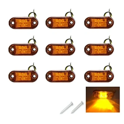 Afbeelding van PolarLander 10 stuks/set 2 LED Auto Truck Trailer Caravan Side Marker Light Clearance Lamp 12V 24V Geel Universele Kleur