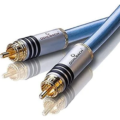 Afbeelding van Oehlbach XXL® Series 2 Cinch Audio Aansluitkabel [2x stekker 2x stekker] 0.50 m Blauw Vergulde steekcontacten